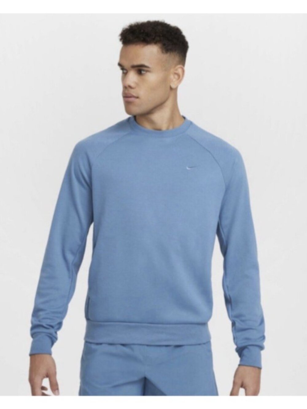 Nike Mens Primary Fleece Dri-FIT UV Performance Crew Neck Blue Large Pockets NWT - Picture 1 of 16